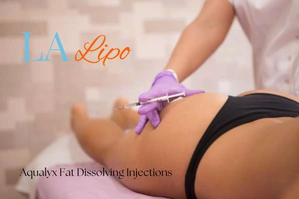 Woman having fat dissolving injections Huntingdon on thighs
