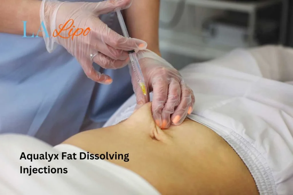 woman having fat dissolving injections Huntingdon in the stomach