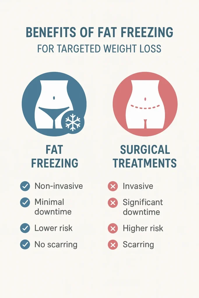 graphic showing the benefits of fat freezing Huntingdon